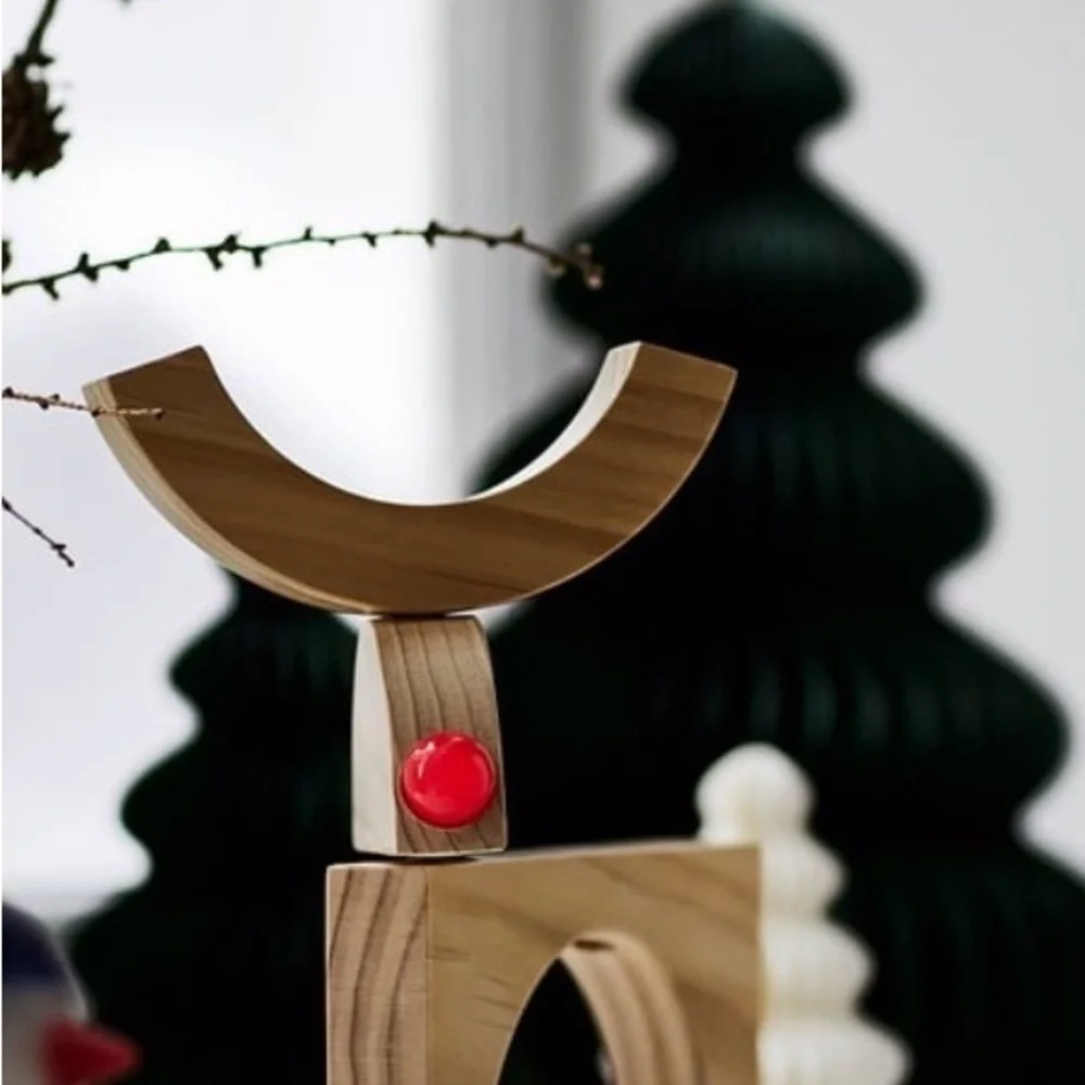 IKEA Wooden Reindeer with Red nose lights up Christmas holiday decoration new
